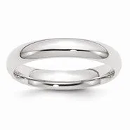 10k White Gold 4mm Standard Comfort Fit Wedding Band Ring