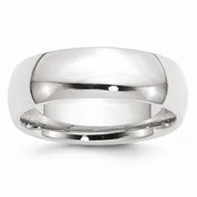 10k White Gold 7mm Standard Comfort Fit Wedding Band Ring