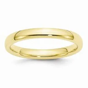 10k Yellow Gold 3mm Standard Comfort Fit Wedding Band Ring