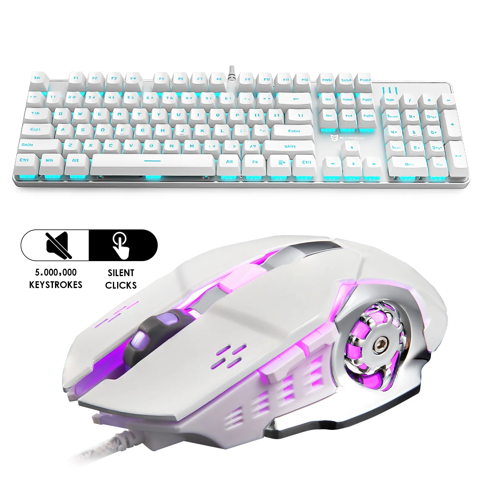 6 Buttons for Desktop Laptop Mac PC Gaming Wired Mouse with 4 Colors LED Backlit