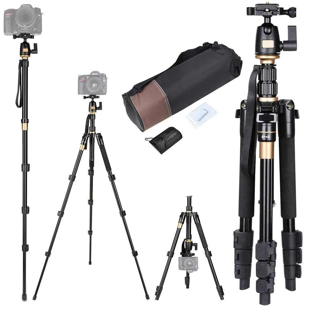 60.6" 3-Section Aluminum Travel Camera Tripod Monopod w/ Ball Head