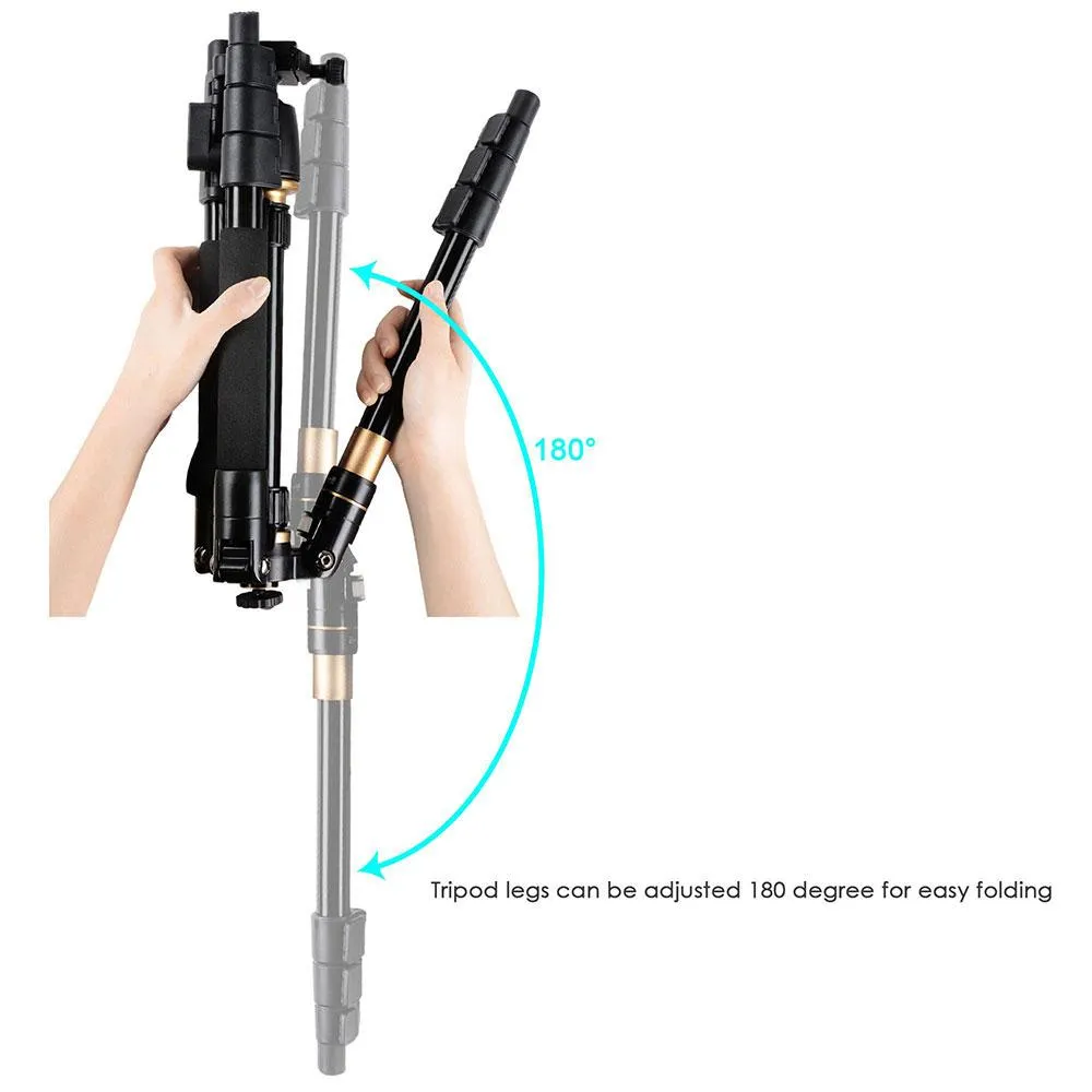 60.6" 3-Section Aluminum Travel Camera Tripod Monopod w/ Ball Head