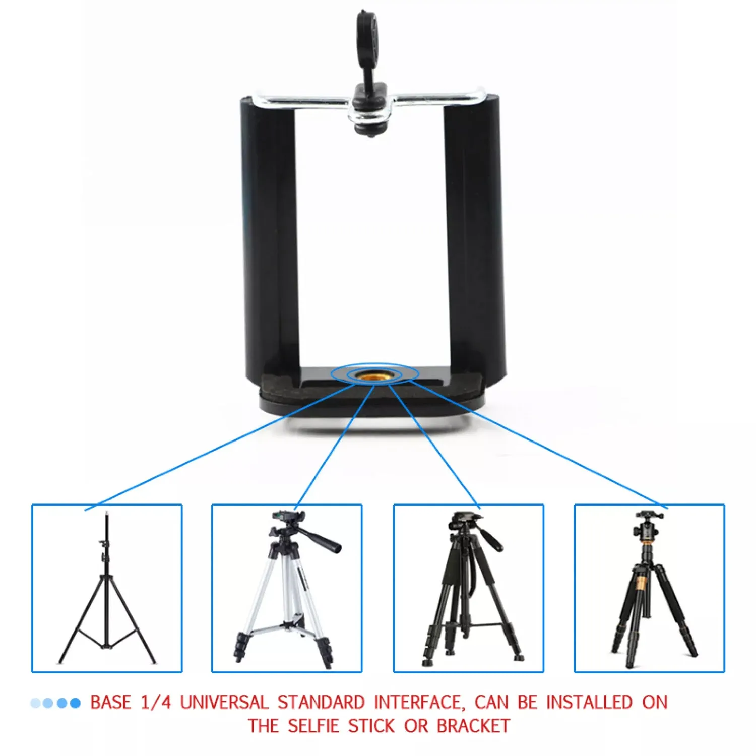 7338 Mobile Holder Attachment For Selfie Stick and Mobile Tripods