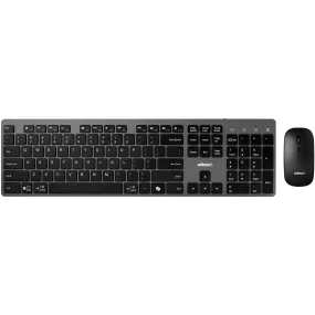 Adesso - Multi OS Wireless Scissor Switch Keyboard and Mouse With a CoPilot AI Hotkey and Quiet Switches - Black and Grey