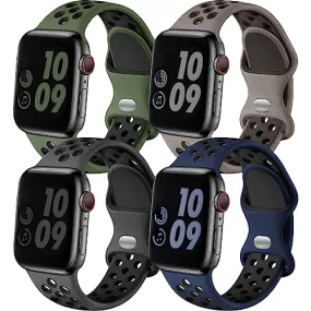 Adorve Compatible with Apple Watch Band 49mm 45mm 44mm 42mm for Women Men, Silicone Sport bands for iWatch Ultra 2 SE Series 9 8 7 6 5 4 3 2 1,White Black/DarkBlue Black/Red Black/Anthracite Black,S/M