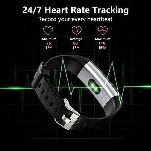 Akasma Fitness Tracker HR, S5 Activity Tracker Watch with Heart Rate Monitor, Pedometer IP68 Waterproof Sleep Monitor Step Counter