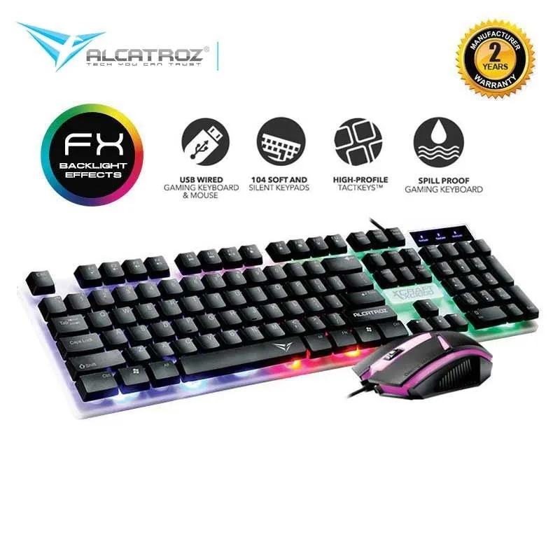 Alcatroz Wired Combo Gaming Keyboard/ Mouse X-Craft XC1000