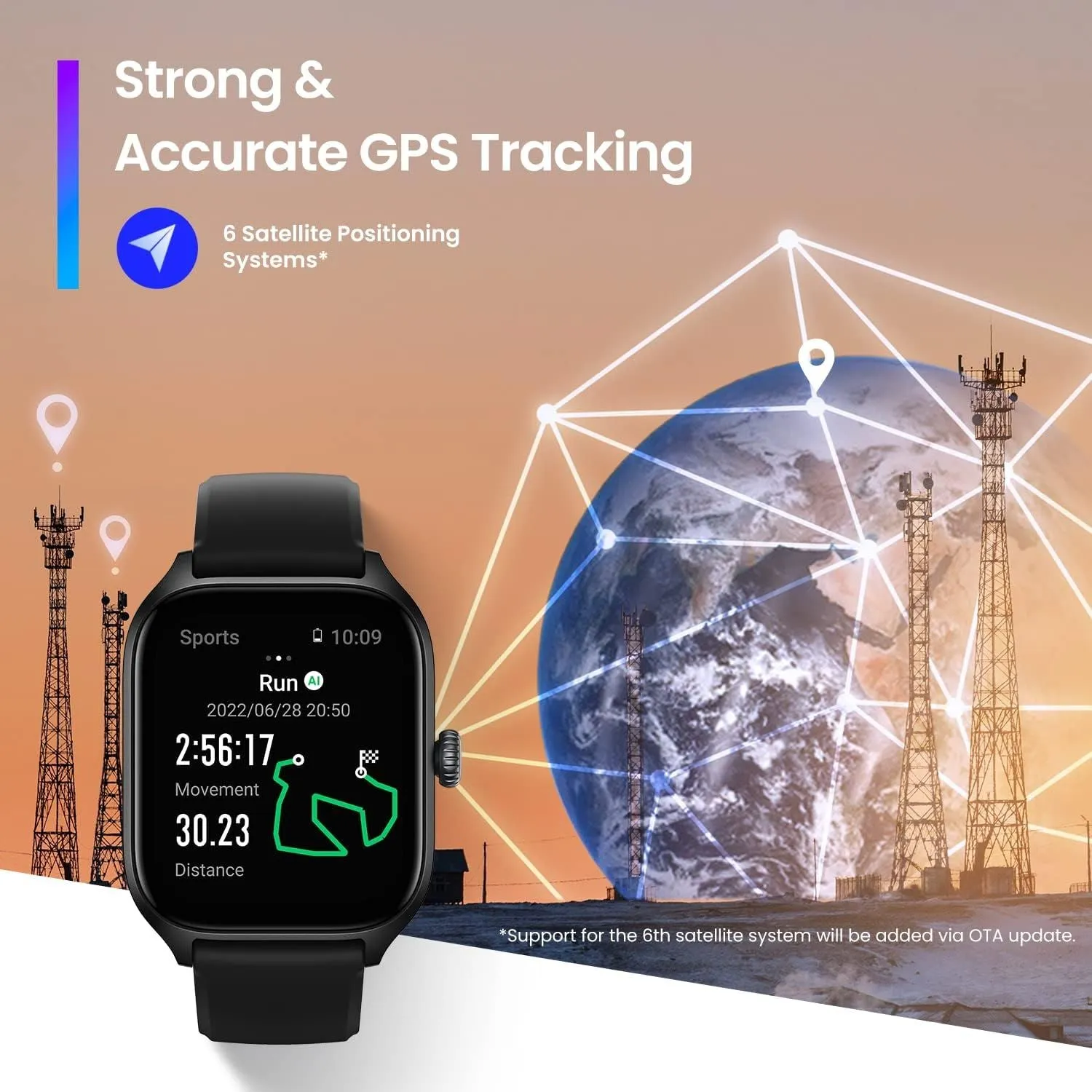 Amazfit GTS 4 A Zepp Brand Heart Rate Fitness & Smart Watch Infinite Black