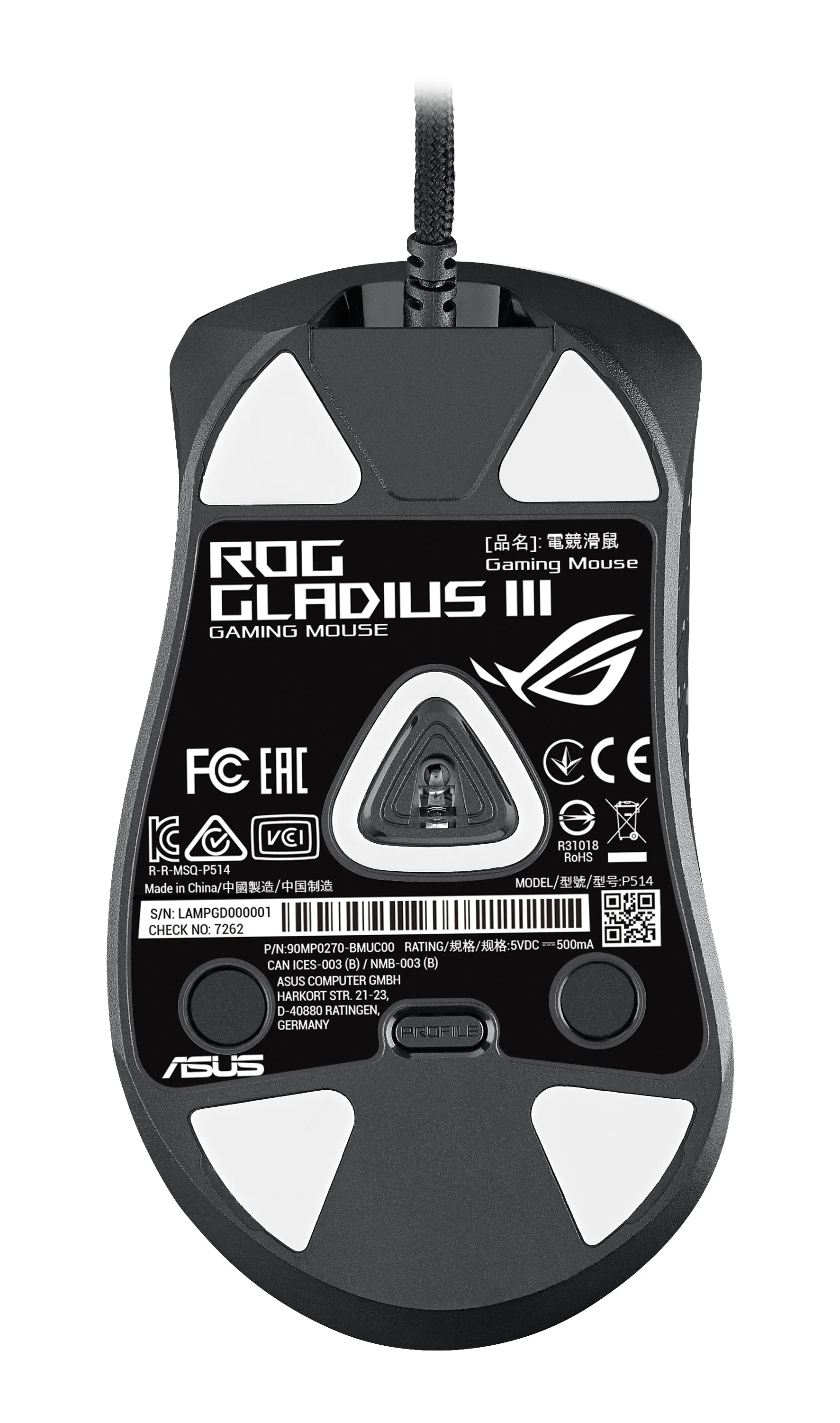 Asus Mouse Rog Gladius Iii - Black