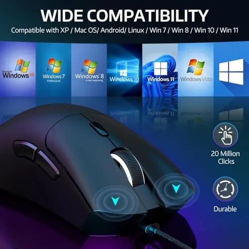 ATTACK SHARK R1 Wireless Gaming Mouse,Tri-Mode Connection (2.4G/Wired/BT5.2),55g Lightweight,18K DPI Optical Sensor,HUYU 20 Million Key Life,Ergonomic Design,for PC/Laptop/Win/Mac(Black)