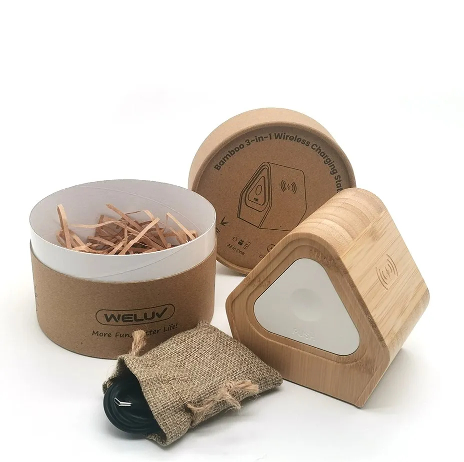 Bamboo Wireless Charging Station - iPhone, iWatch, AirPods