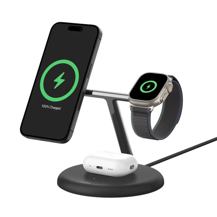 Belkin Boost Charge Pro 3-in-1 Wireless Charging Stand With Qi2 White