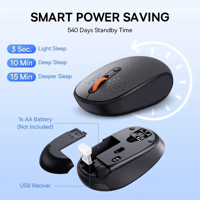 Best Wireless Mouse-Baseus F01B-Bluetooth 5.0 Mouse 1600 DPI Silent