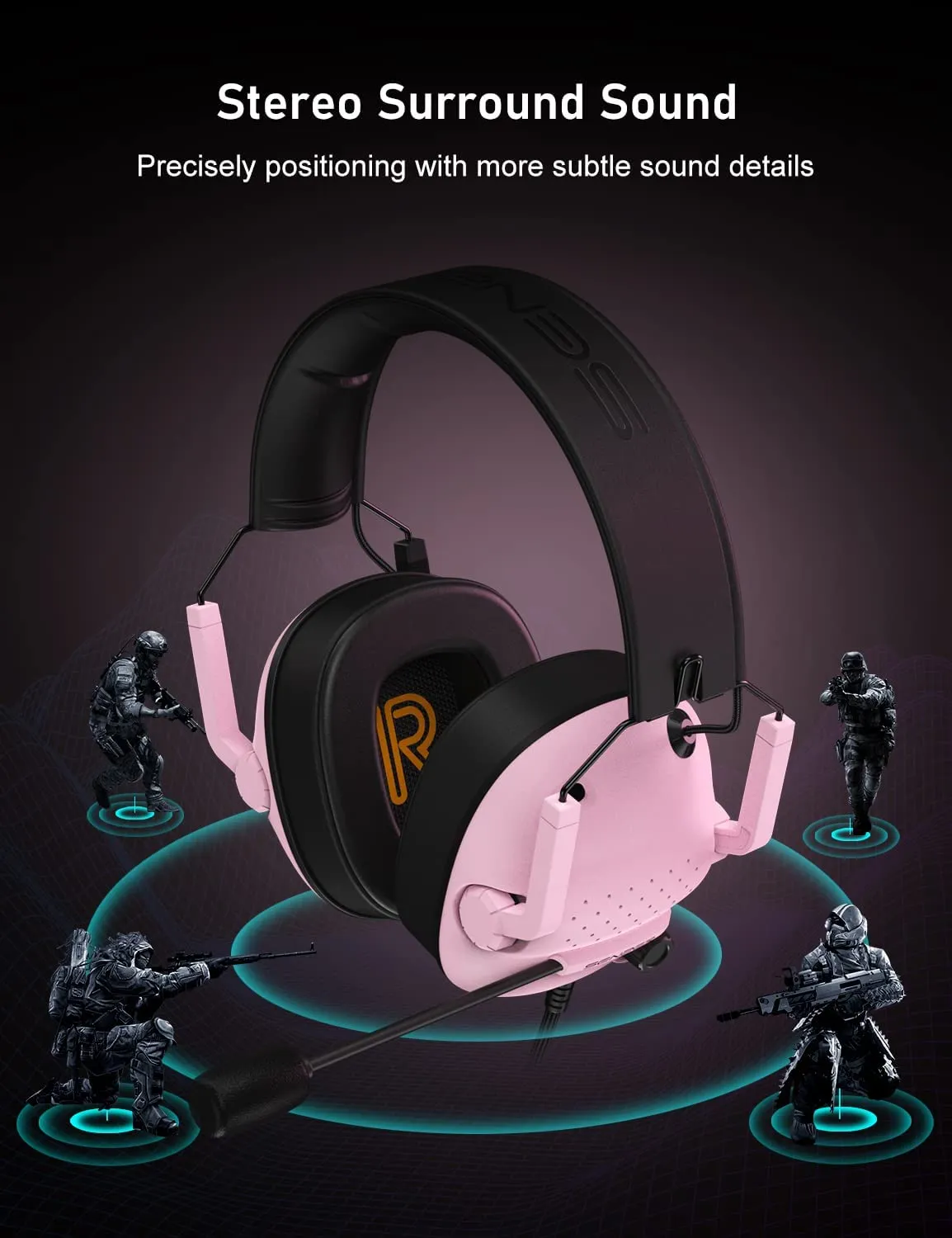 BOLT AXTION Surround Sound Pro Gaming Headset with Noise Cancelling Microphone Gradient