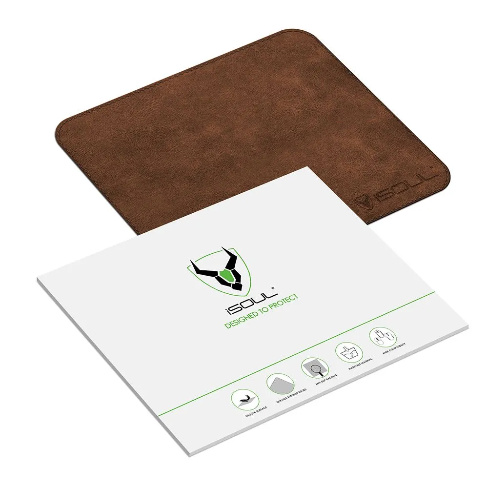 Brown PU Leather Mouse Pad for Gaming and Precise Work