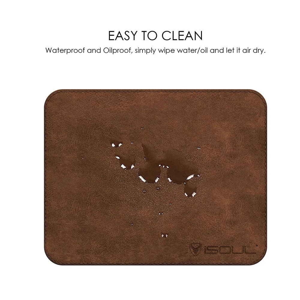 Brown PU Leather Mouse Pad for Gaming and Precise Work