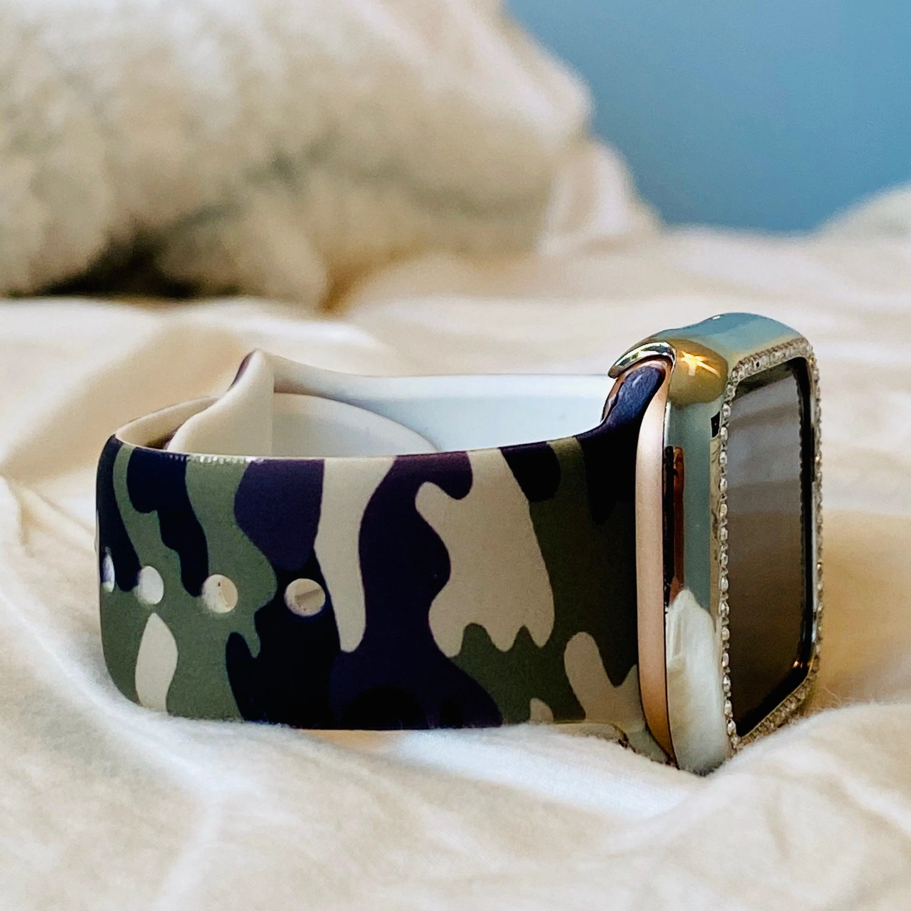 Camouflage Print Silicone Band For Apple Watch