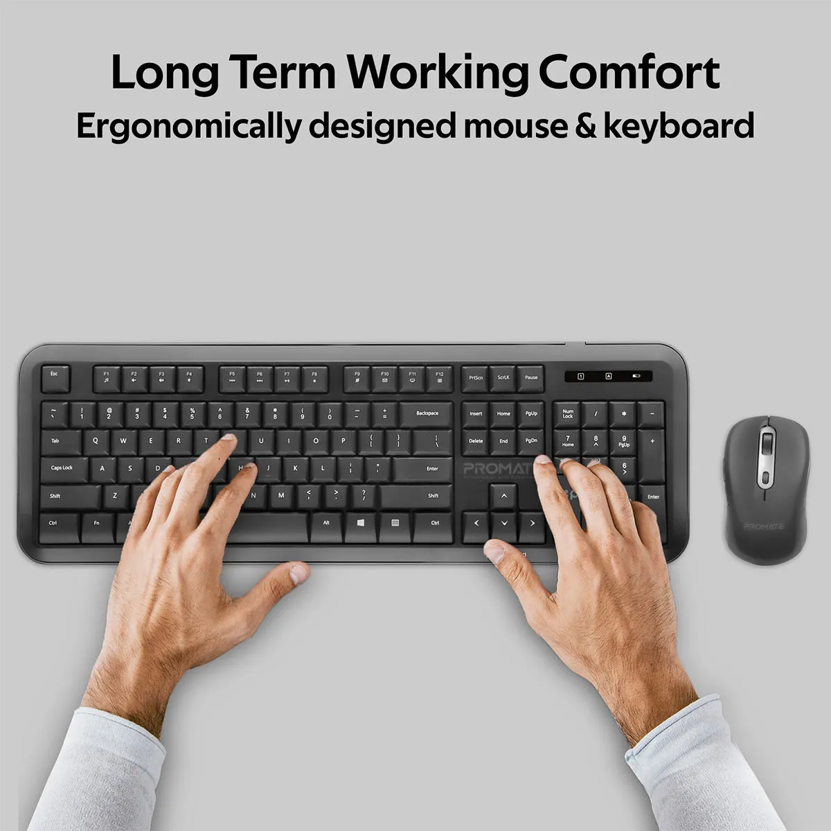 Dual Interface Full Size Wireless Keyboard & Mouse Combo