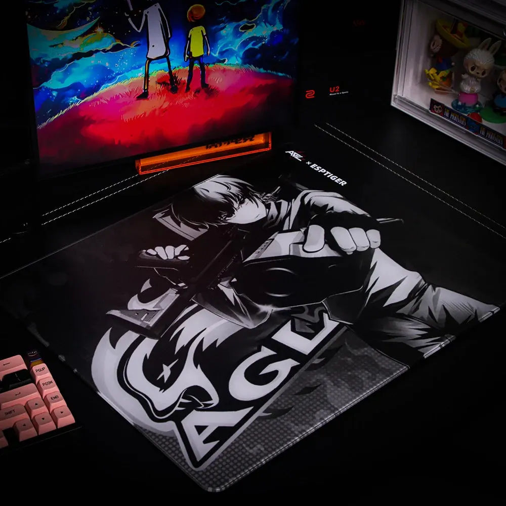 Esptiger Lotus Black AGL Edition | Glass | Gaming Mousepad