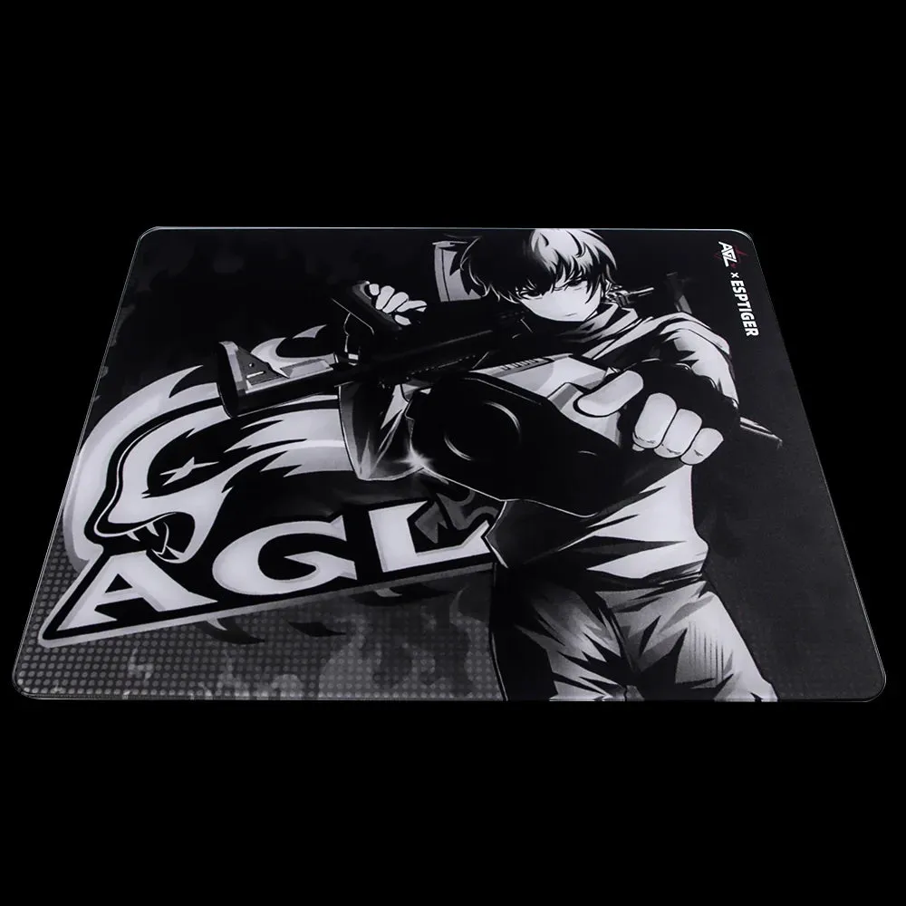 Esptiger Lotus Black AGL Edition | Glass | Gaming Mousepad