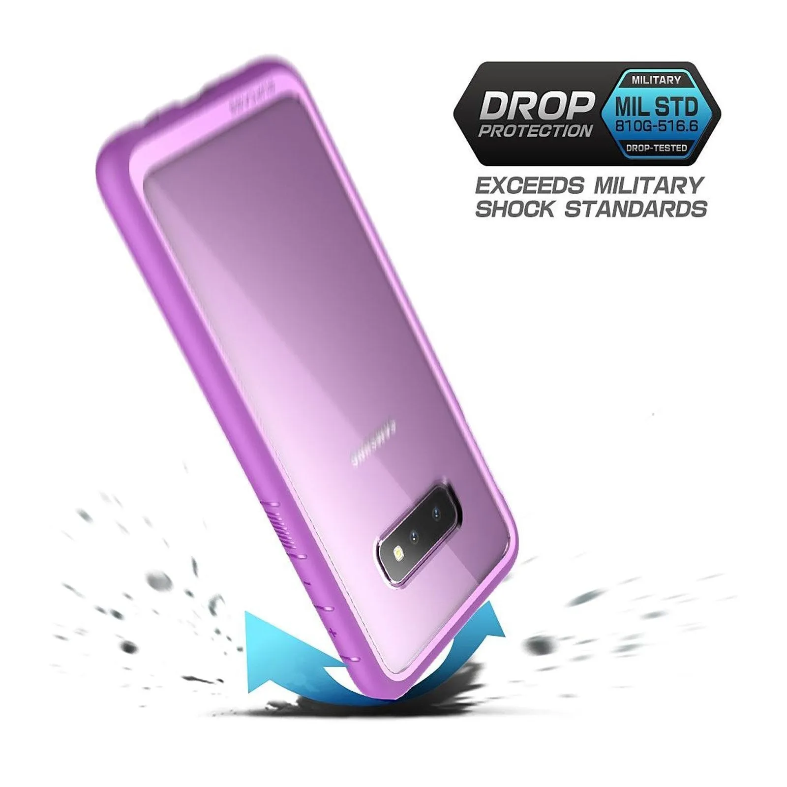 Galaxy S10e Unicorn Beetle Style Clear Case-Purple