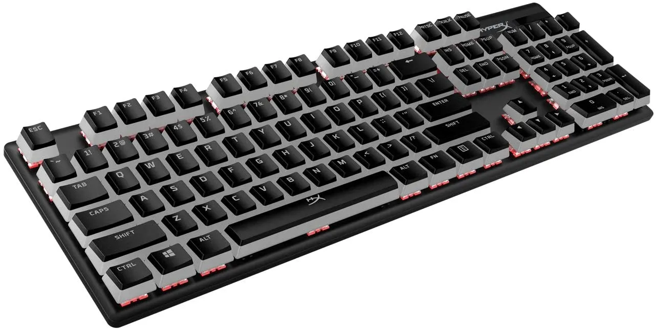 HyperX Pudding Keycaps - Double Shot PBT Keycap Set with Translucent Layer, for Mechanical Keyboards, Full 104 Key Set, OEM Profile, English (US) Layout - Black