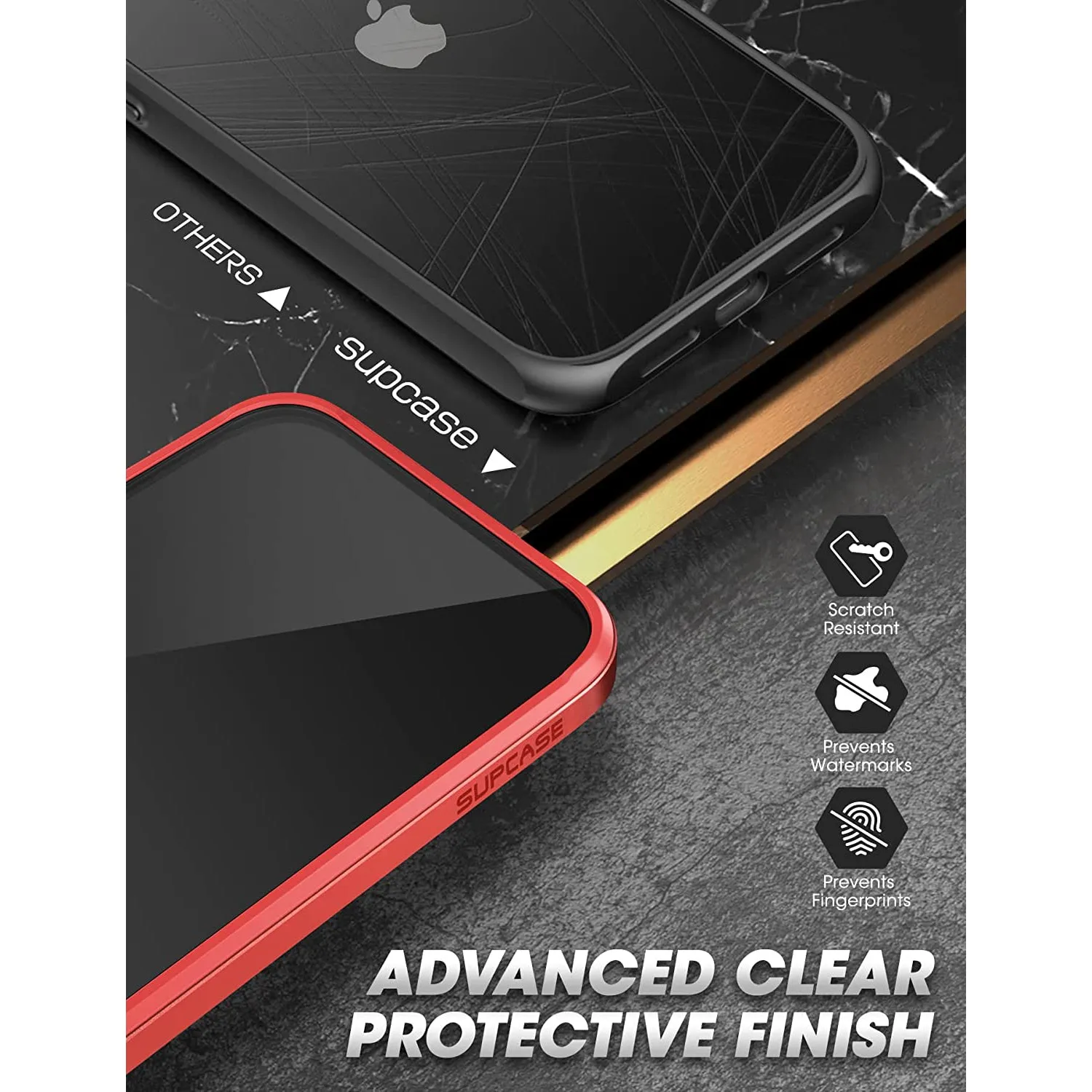 iPhone 11 6.1 inch Unicorn Beetle Edge Clear Bumper Case-Metallic Red