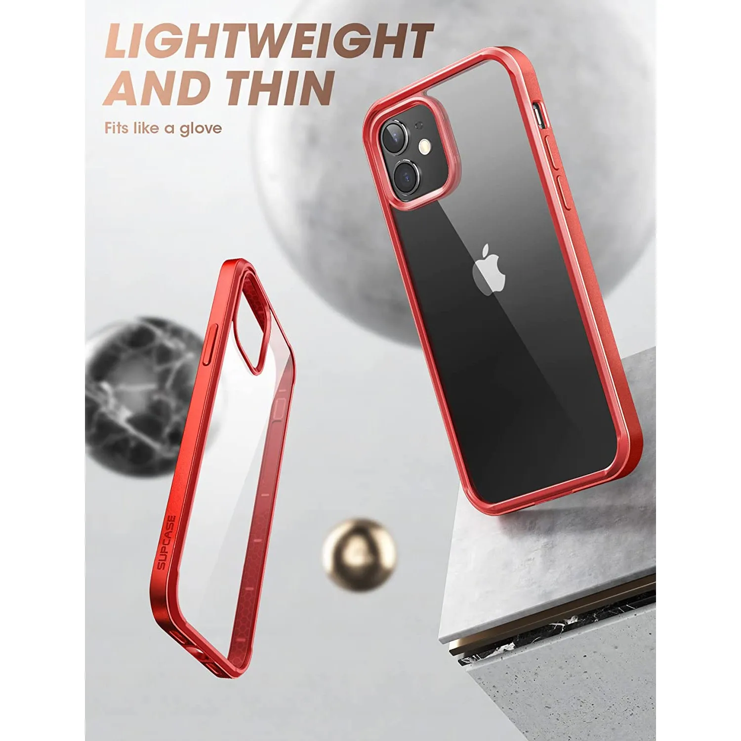 iPhone 11 6.1 inch Unicorn Beetle Edge Clear Bumper Case-Metallic Red