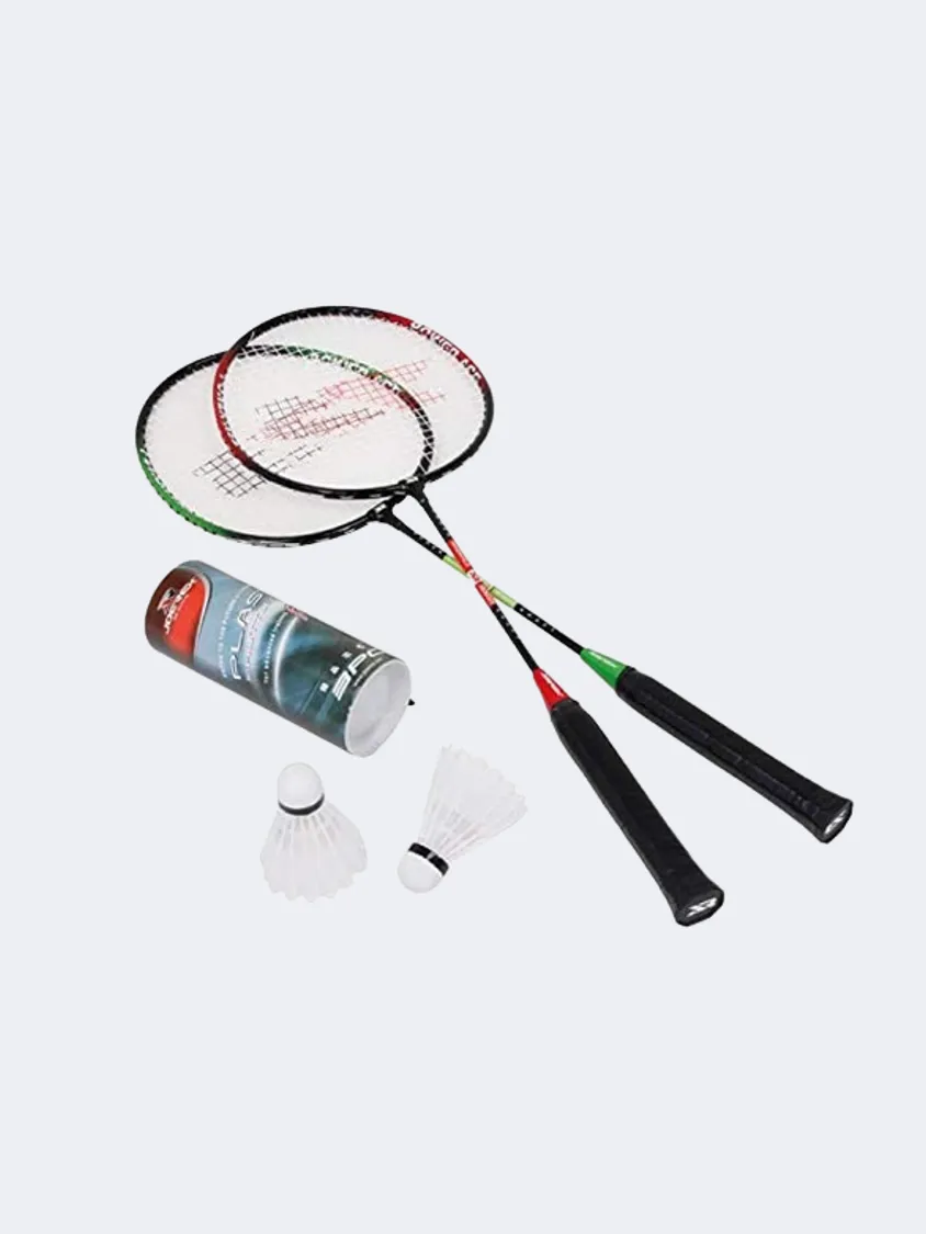 Joerex Badminton Racket 2Rackets 3Shuttlec Badmn Racquet Red And Green