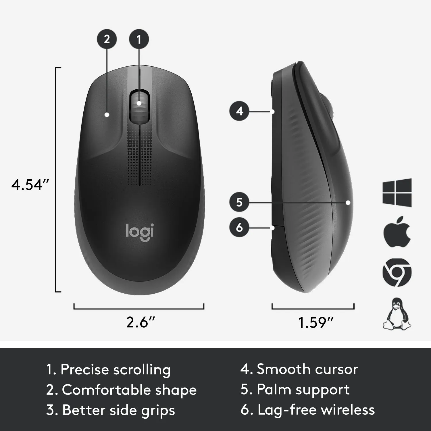 Logitech M190 Full-Size Wireless Mouse