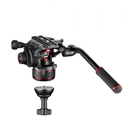 Manfrotto Nitrotech 608 version Video Tripod Kit (3 Sec - Twin Aluminium) (Ground-Spreader) (Mid-Spreader)