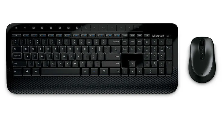 Microsoft Wireless Desktop 2000 Keyboard and Mouse Combo, 2.4GHz, USB, Black - M7J-00001