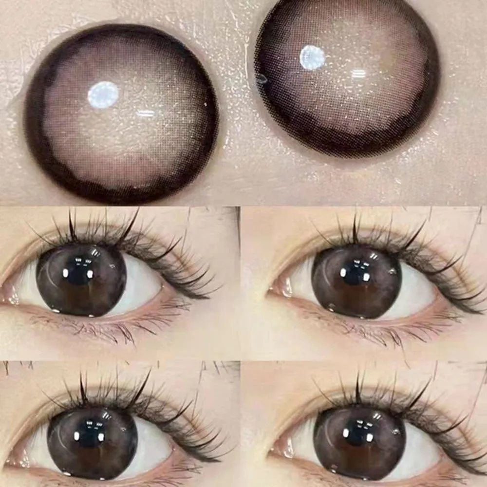 Myopia Colored Lenses with Diopter High Quality Soft Blue Lens Grey Lens Eyes Make up Beauty Pupil Contact Lenses 1 Pair