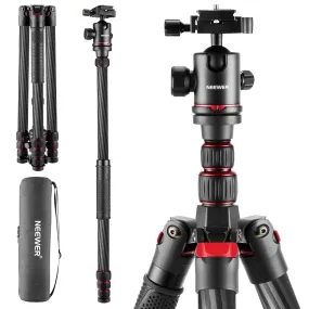 NEEWER N55CR 80.7” Carbon Fiber Tripod with 2 Section Center Axes