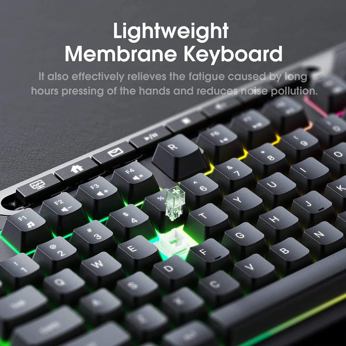 ONIKUMA G32 Wired Gaming Keyboard with RGB Backlit Matte Keycaps