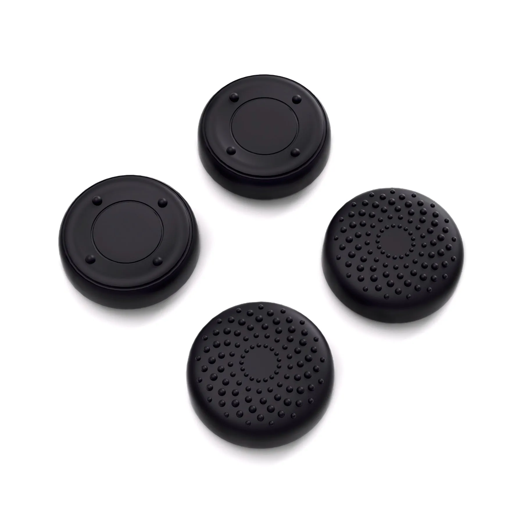 PlayVital Black Thumbsticks Grips Caps for ROG Ally, Silicone Thumb Grips Joystick Caps for ROG Ally - Raised Dots & Studded Design - TAURGM003