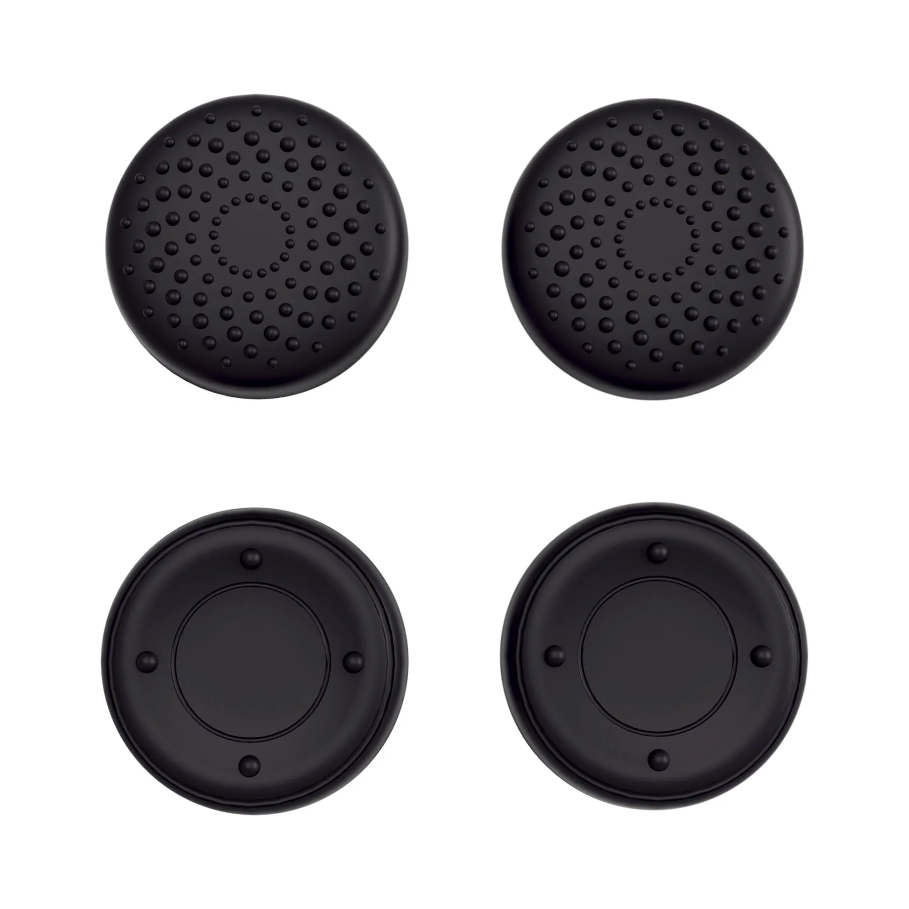 PlayVital Black Thumbsticks Grips Caps for ROG Ally, Silicone Thumb Grips Joystick Caps for ROG Ally - Raised Dots & Studded Design - TAURGM003