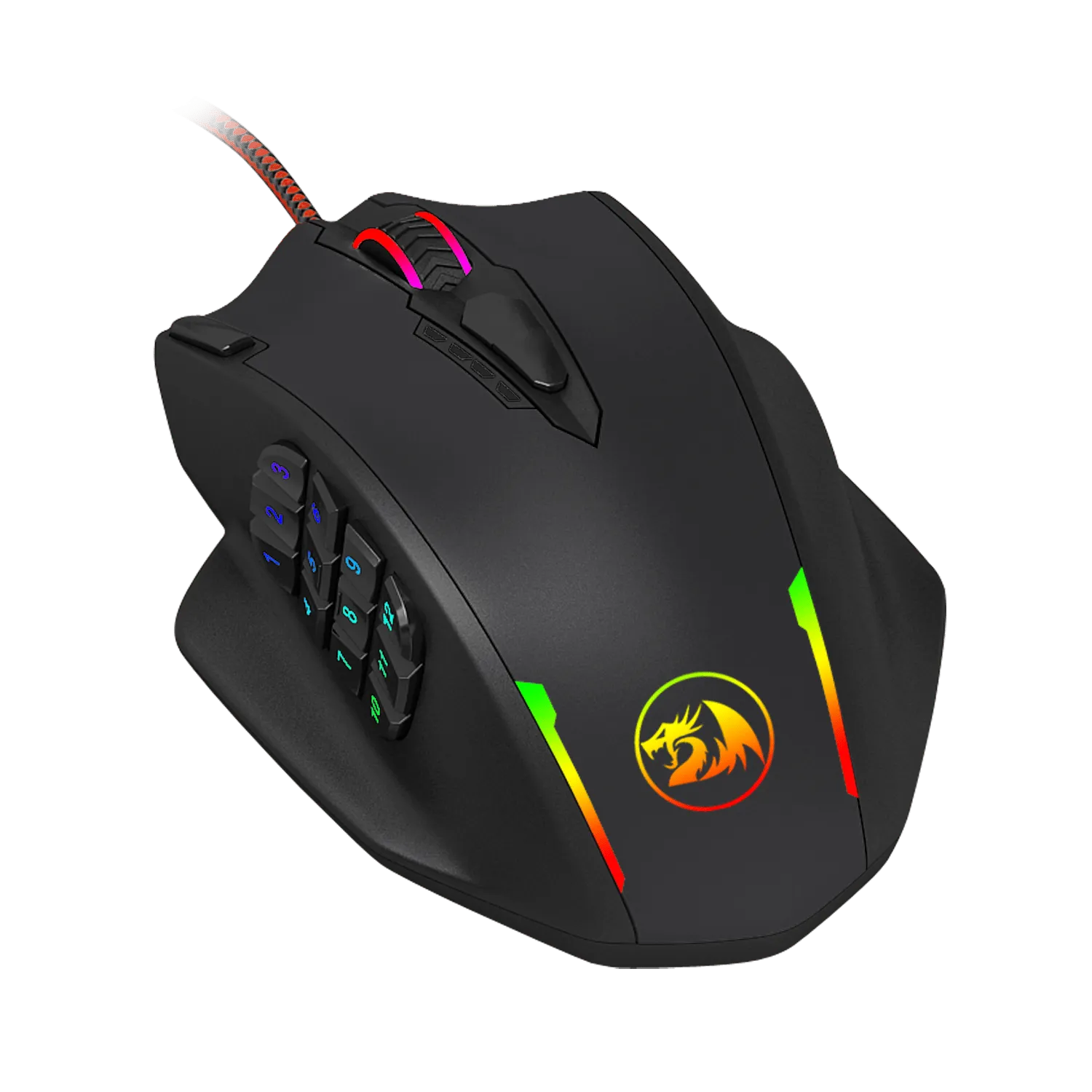 Redragon IMPACT 12400DPI MMO Gaming Mouse - Black - RD-M908