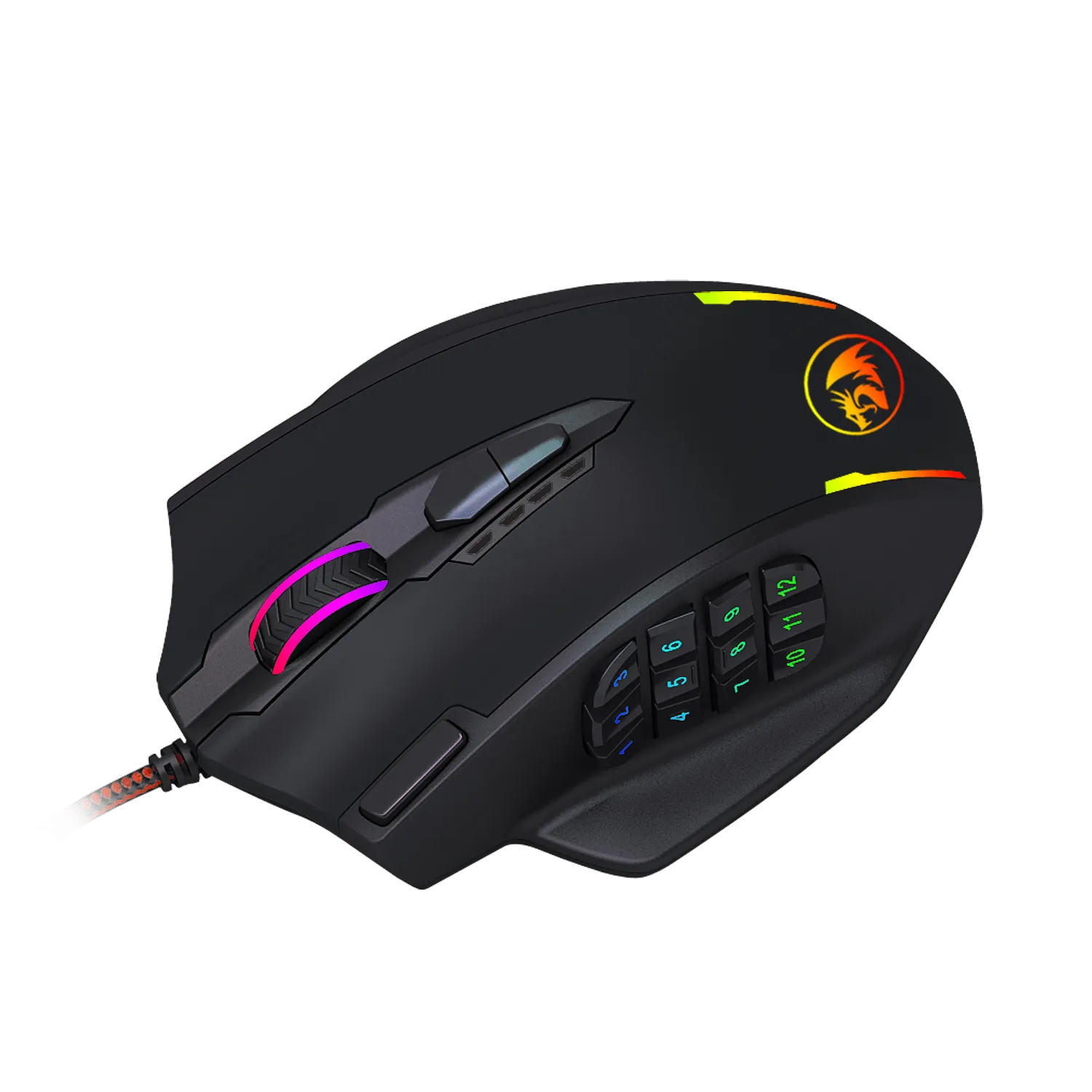 Redragon IMPACT 12400DPI MMO Gaming Mouse - Black - RD-M908