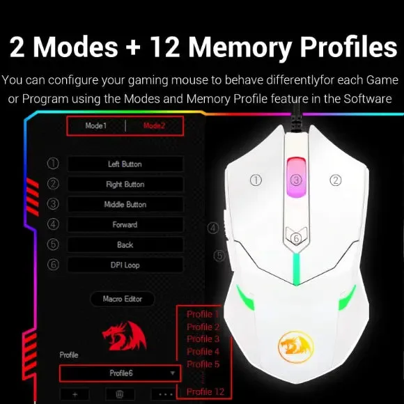 REDRAGON M601 CENTROPHORUS RGB GAMING MOUSE