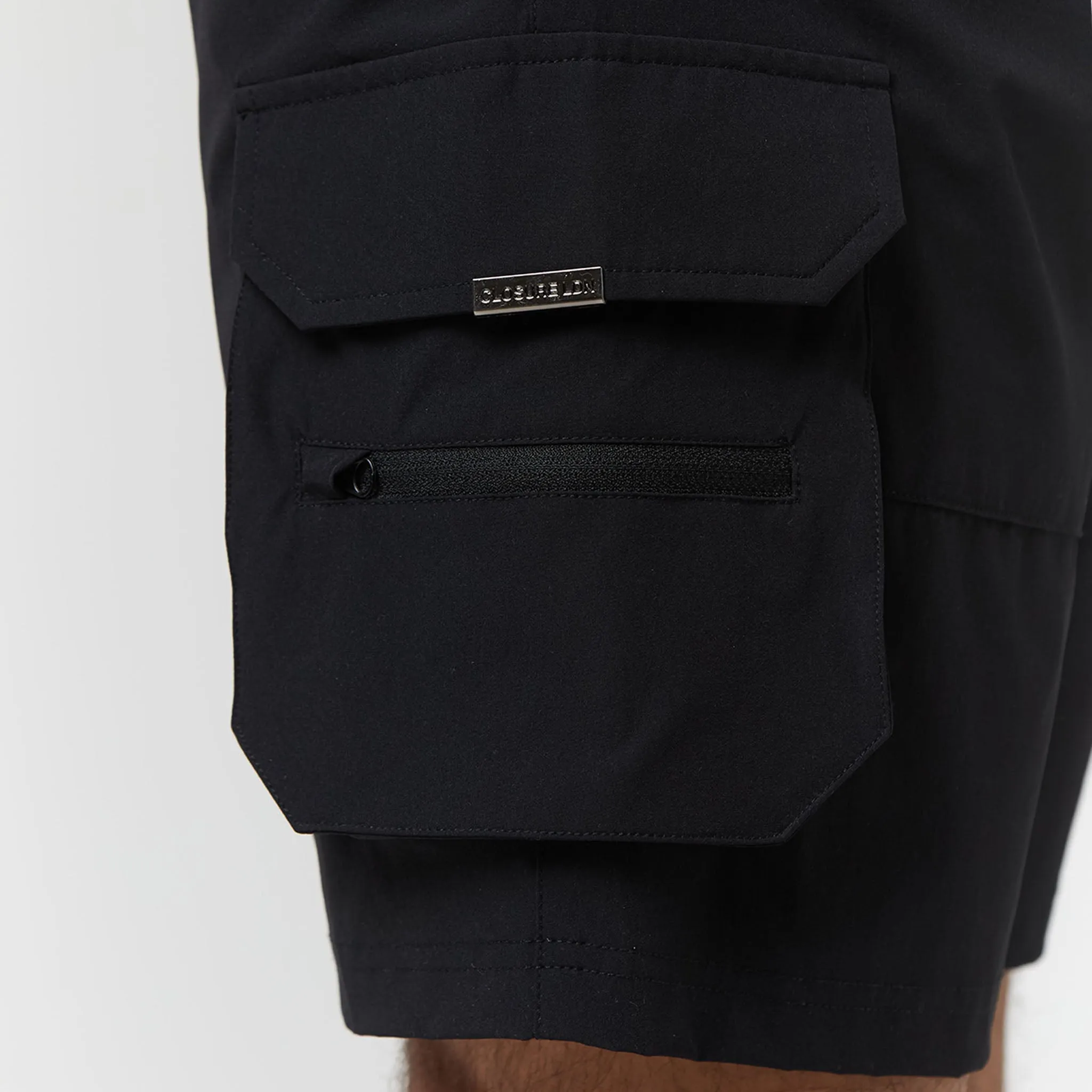 Tech Stretch Poly Cargo Short | Black