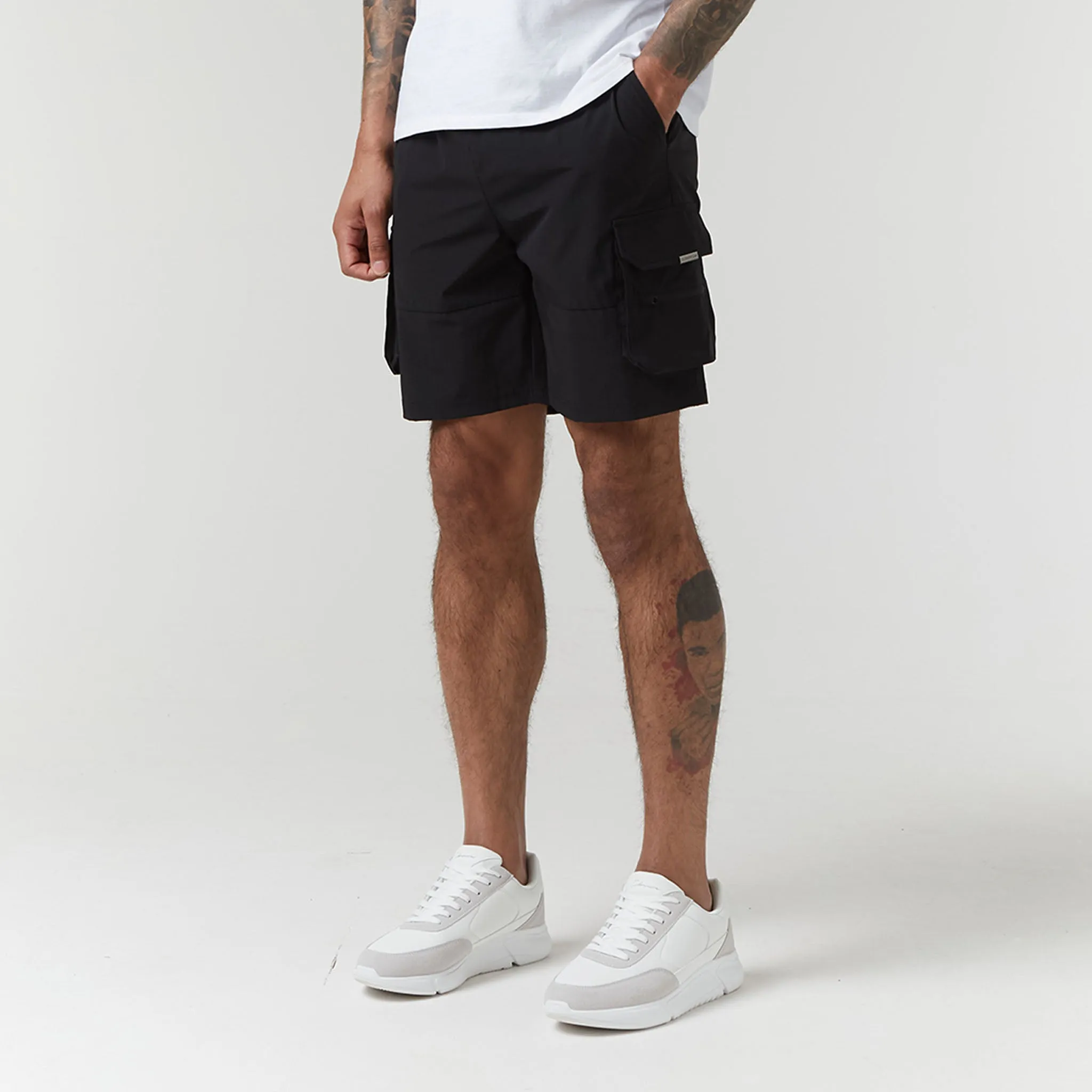 Tech Stretch Poly Cargo Short | Black