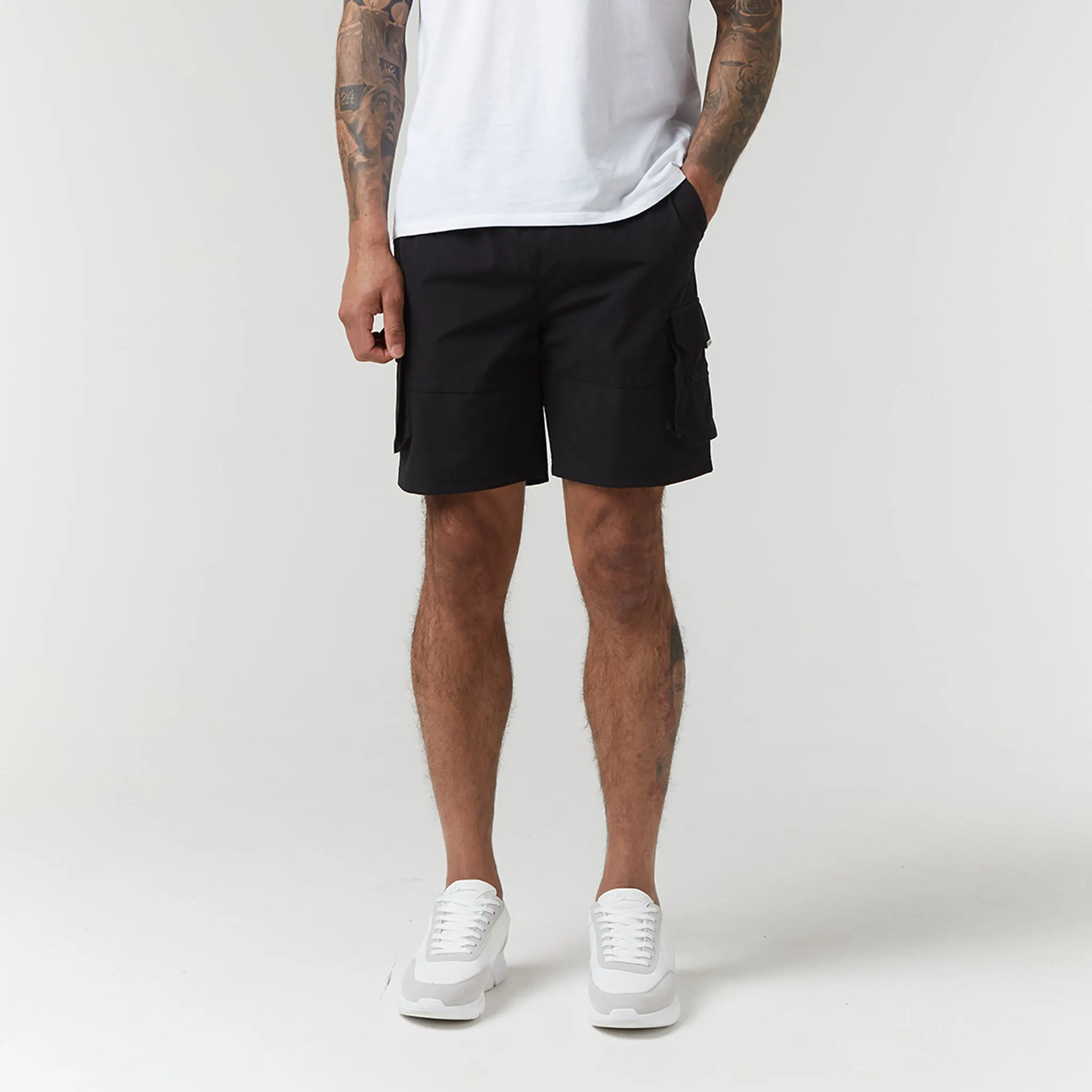 Tech Stretch Poly Cargo Short | Black