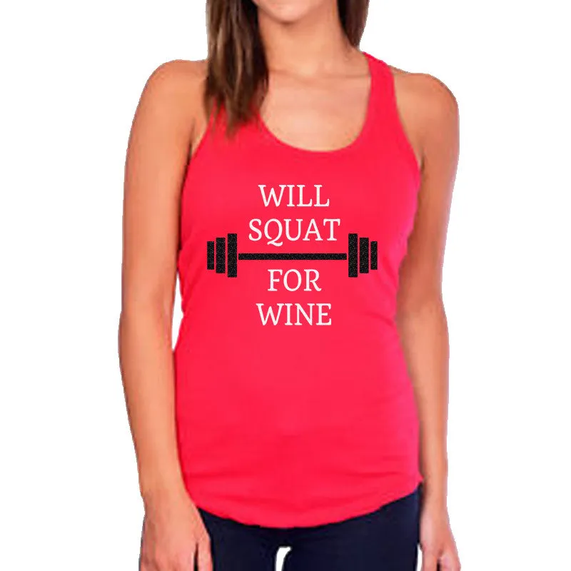 Will Squat for Wine Tank Top