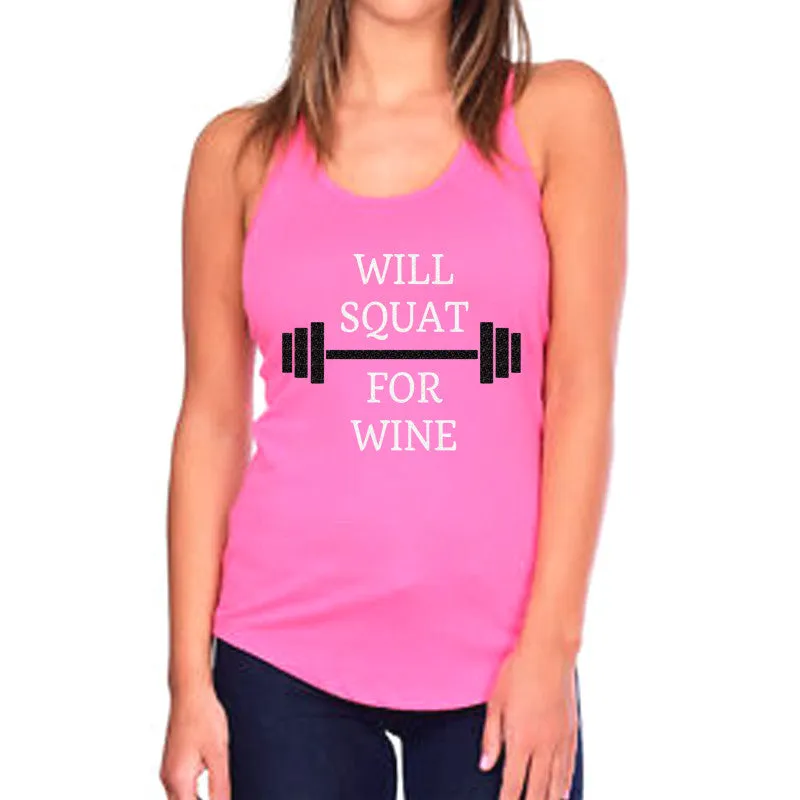 Will Squat for Wine Tank Top