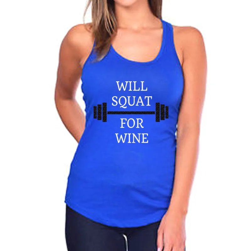 Will Squat for Wine Tank Top